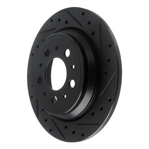 Volvo V70 Brake Rotor (1) - Rear Right - R1 Concepts - Drilled & Slotted - Black - `99-`00